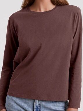 nuuds Brown Long Sleeve Crewneck Tee